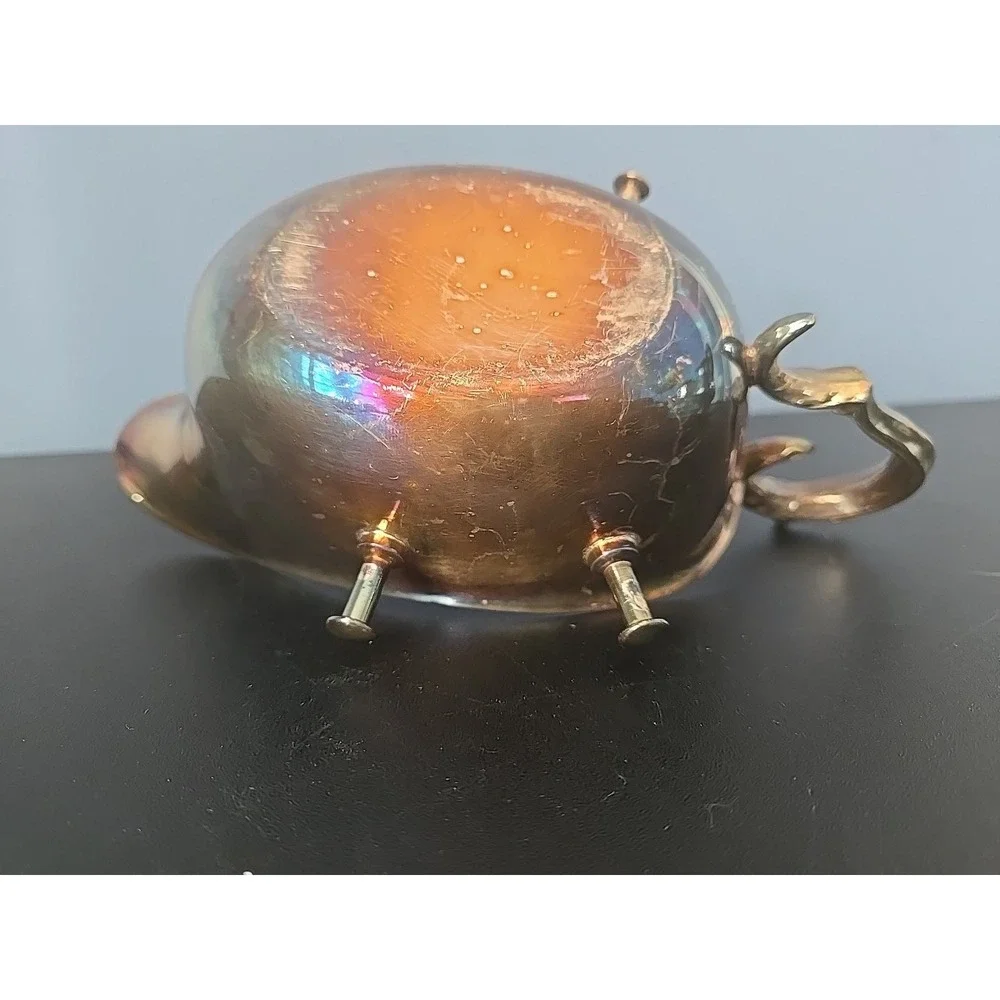 Vintage SILVER Plated Tilting Gravy‎ Sauce Ornate Boat
